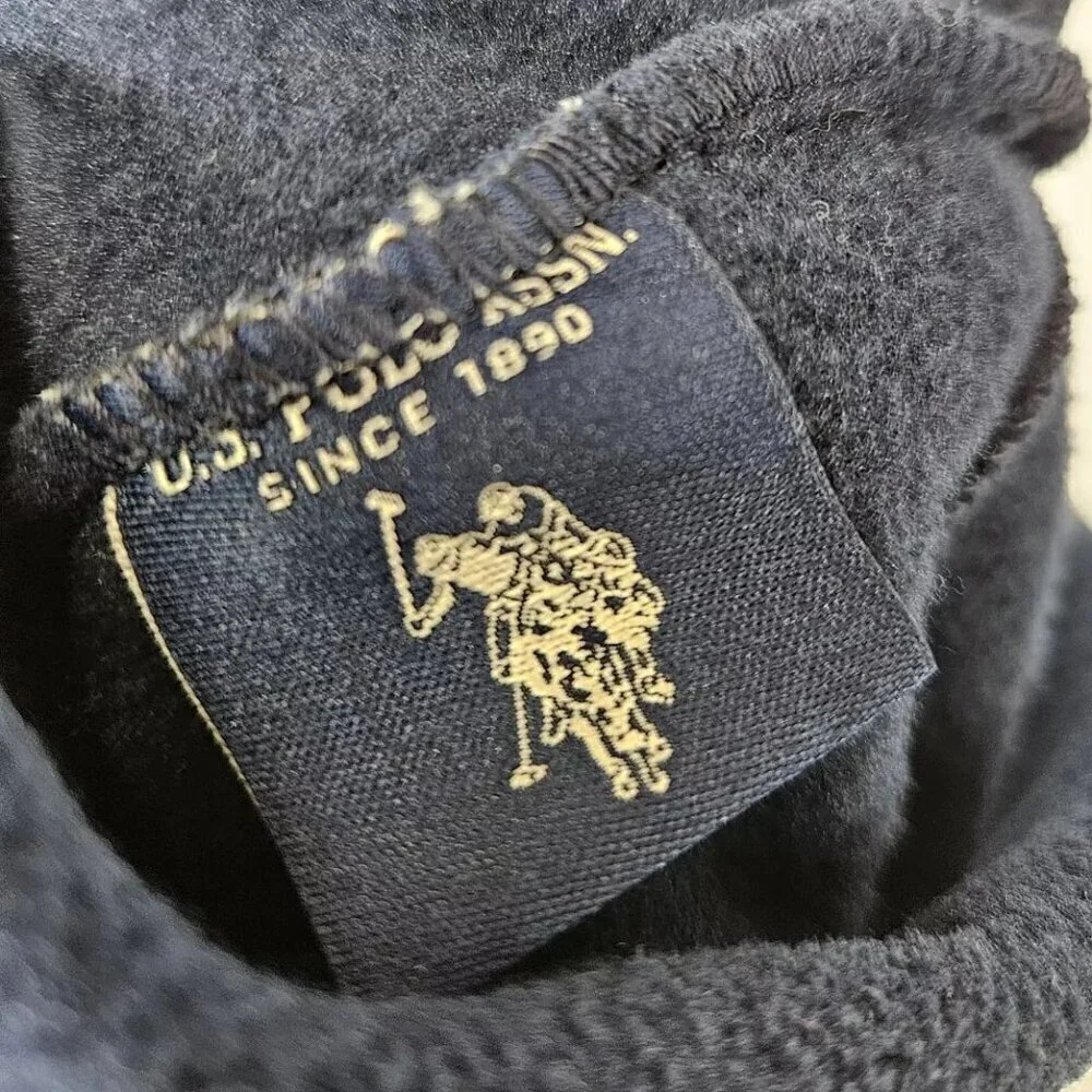 US Polo ASSN Beanie Toque Adult O/S Blue Knit Fleece Embroidered Pony Warm